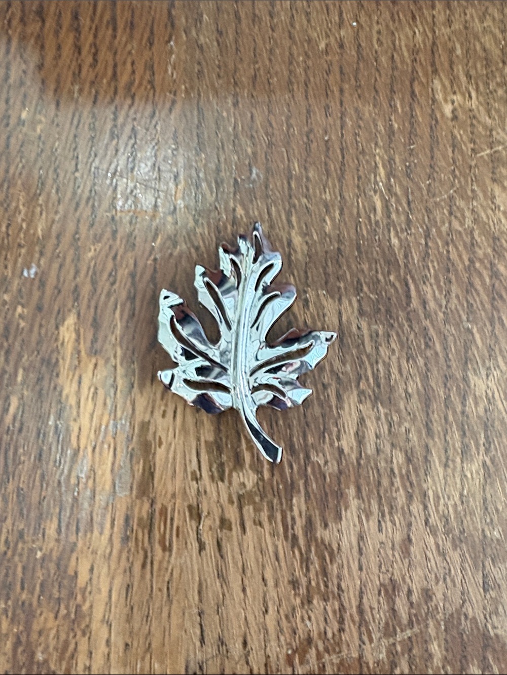 Silver Leaf Decorative Accent Pin - Home Accents